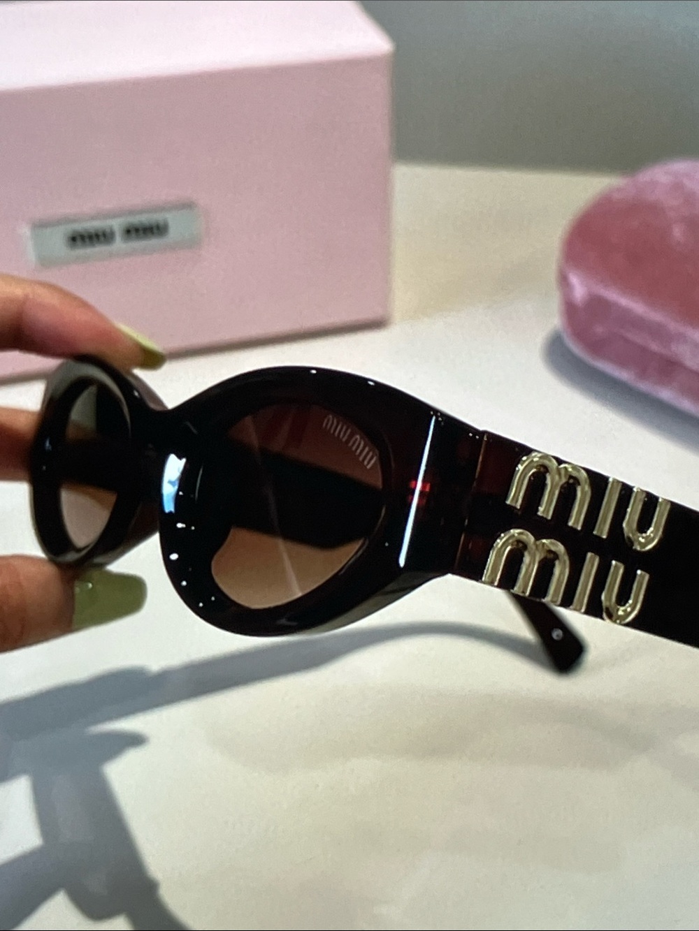 Miu Miu Logo Sunglasses Women's Luxury Shades - Picture 4 of 8